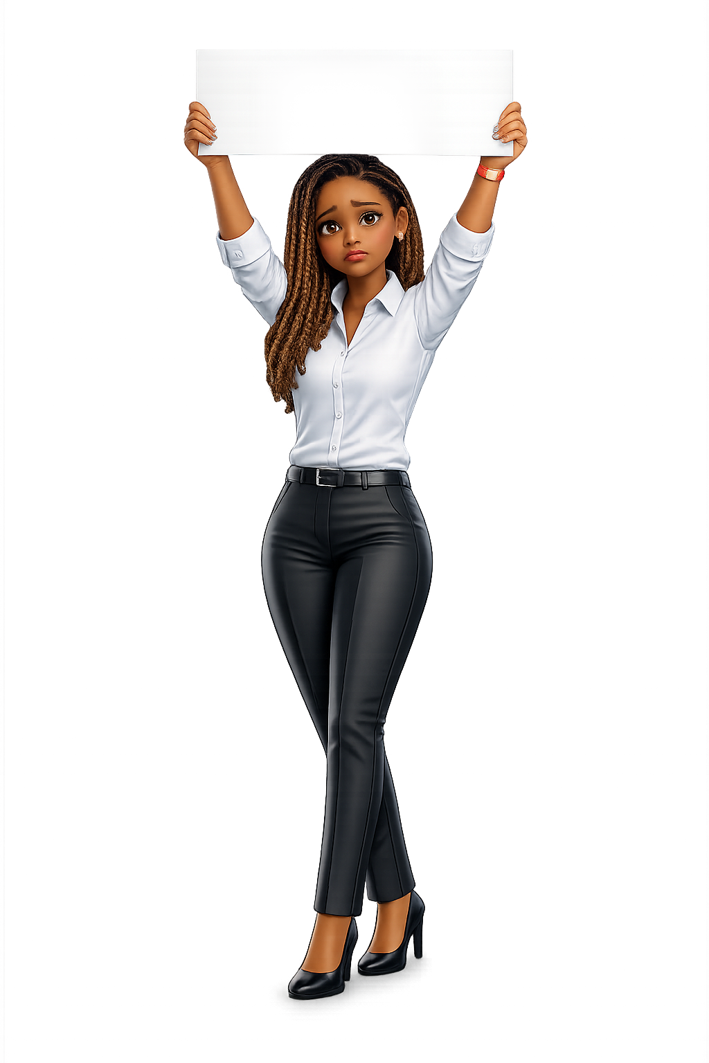 Luísa segurando placa institucional RenovaLuz